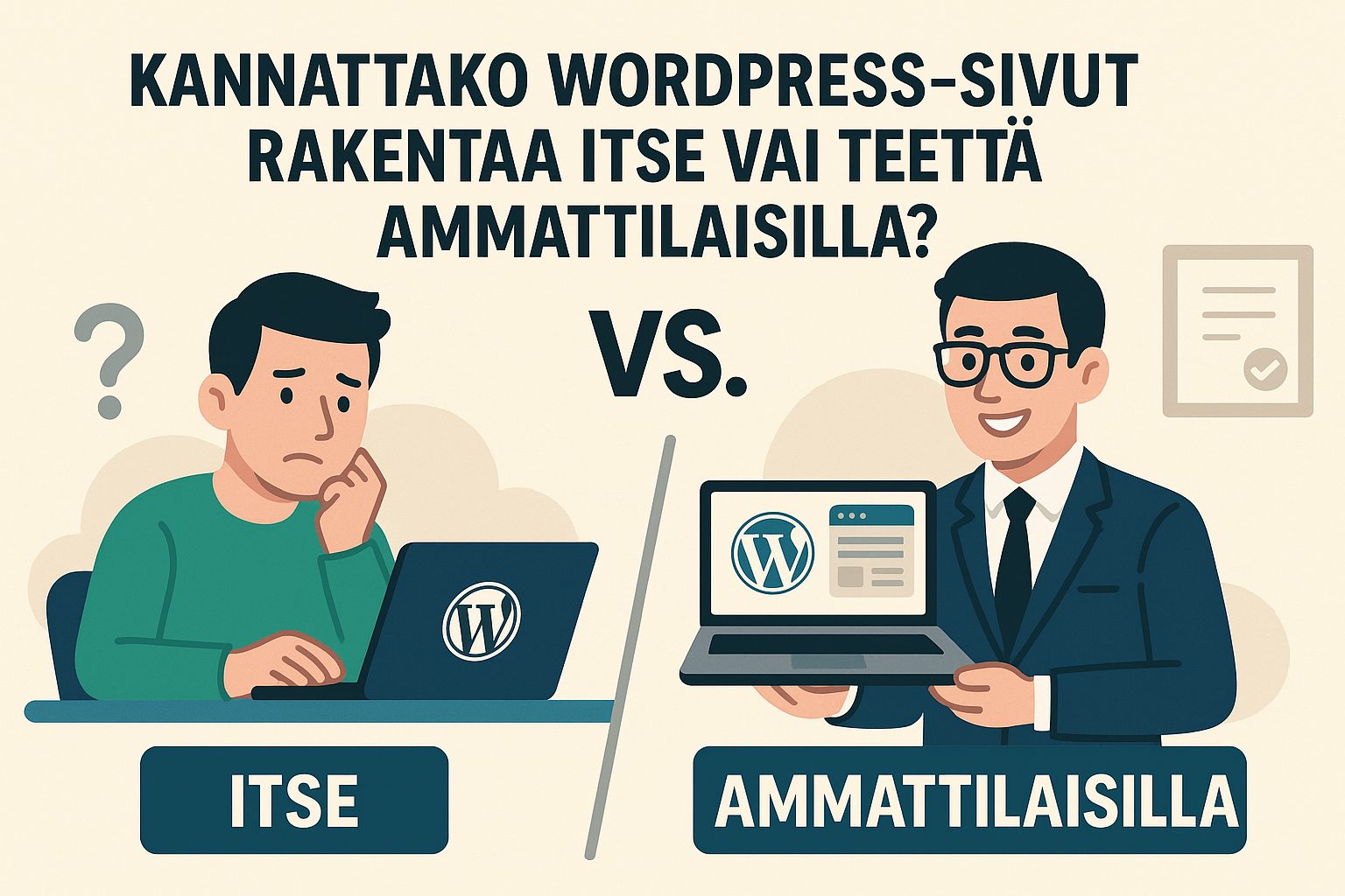 Kannattaako WordPress-sivut rakentaa itse vai teettää ammattilaisella?