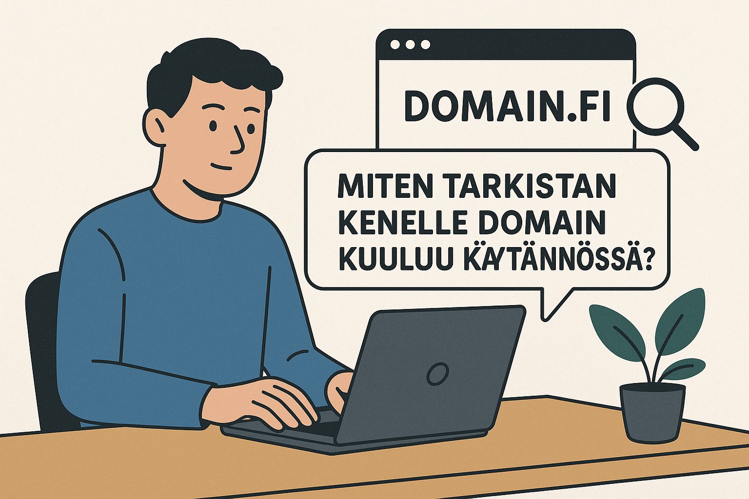 Miten tarkistan kenelle domain kuuluu käytännössä?