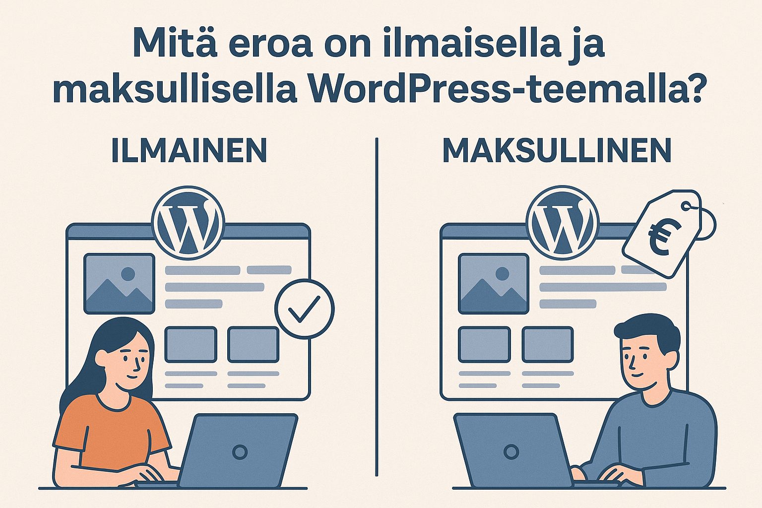 Mitä eroa on ilmaisella ja maksullisella WordPress-teemalla käytännössä?