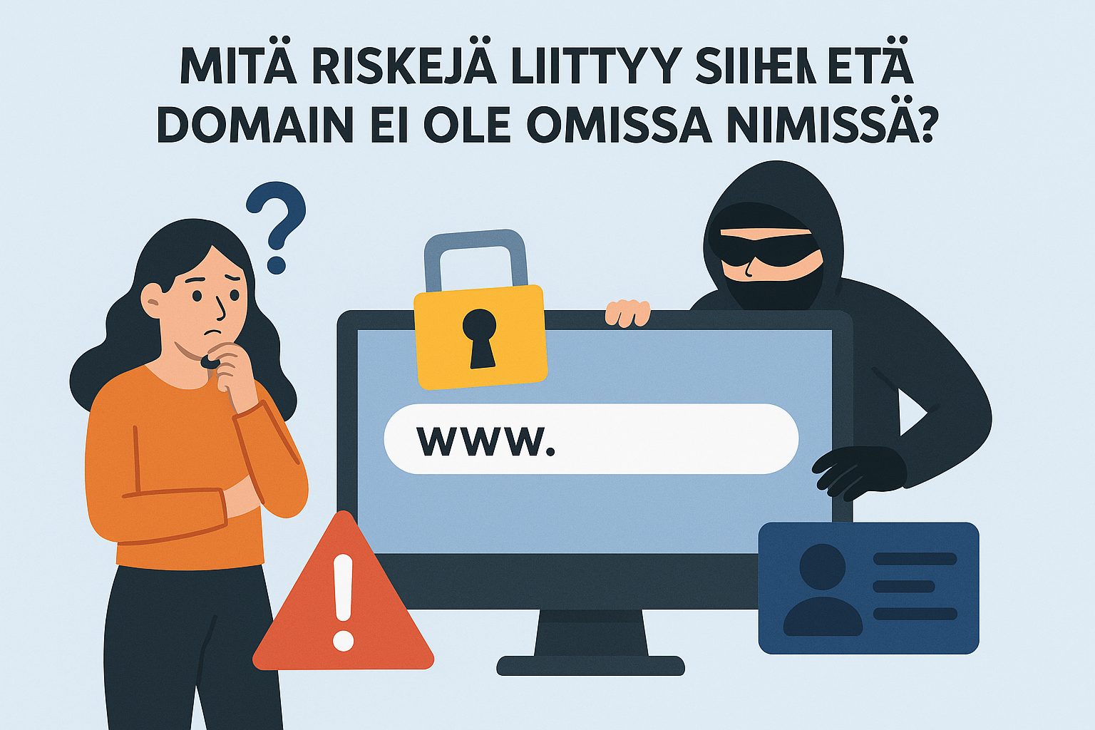 Mitä riskejä liittyy siihen että domain ei ole omissa nimissä?