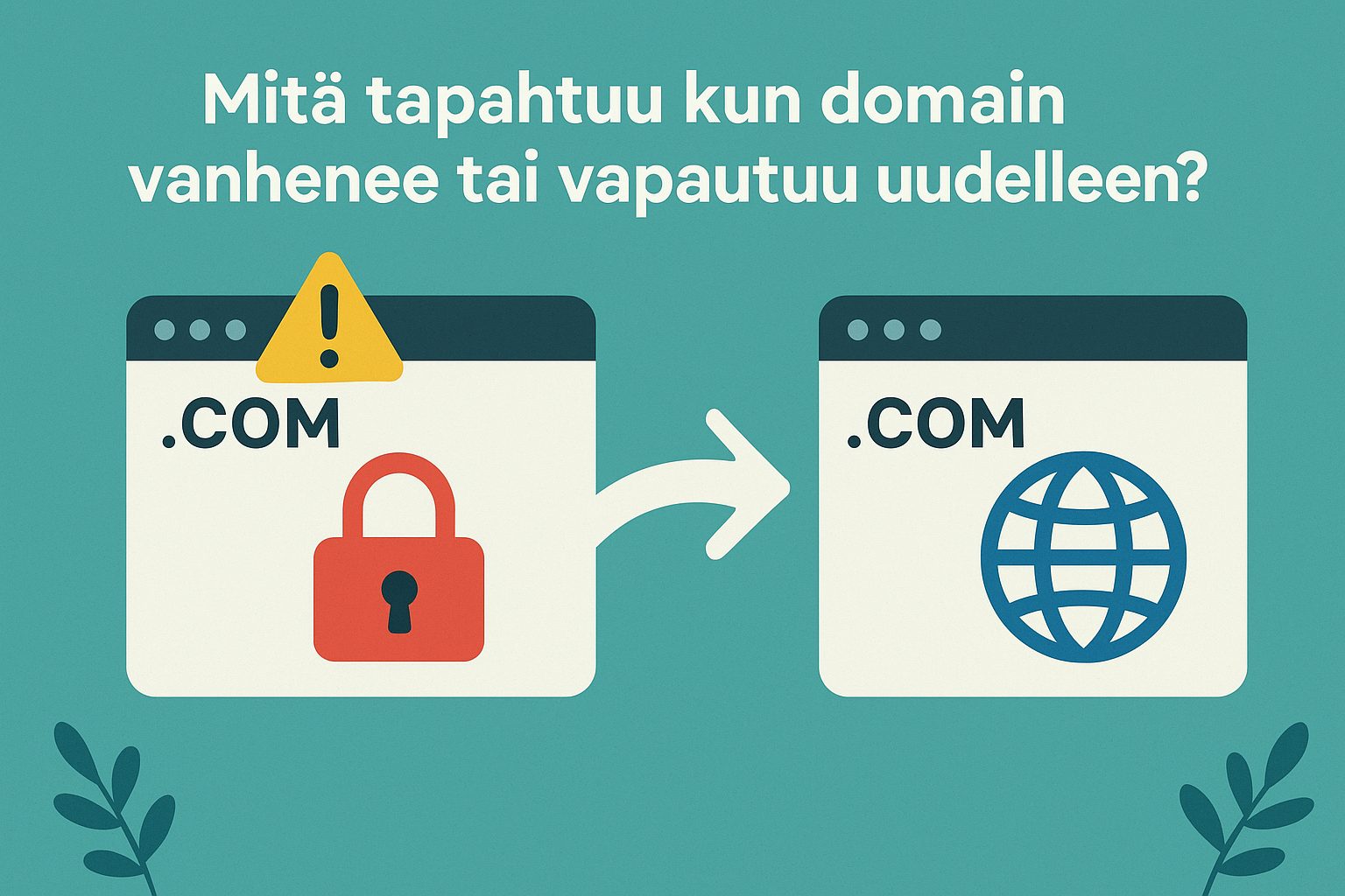 Mitä tapahtuu kun domain vanhenee tai vapautuu uudelleen?