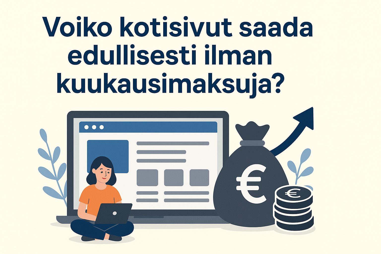 Voiko kotisivut saada edullisesti ilman kuukausimaksuja?