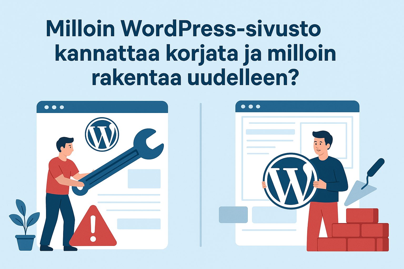 Milloin WordPress-sivusto kannattaa korjata ja milloin rakentaa uudelleen?